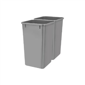 Rev-A-Shelf Polymer Replacement 27 Quart Trash Bin Recycle Waste Garbage Container for Kitchen Cabinet Pullouts, White, 2 Pack, RV-1024-11-2