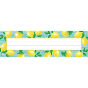 Teacher Created Resources Lemon Zest Flat Name Plates, 11.5" x 3.5", Large, Multicolor, Pack of 36