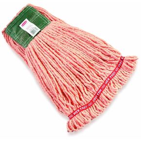Rubbermaid Commercial Products Web Foot Shrinkless Mop Head Replacement, Medium, Orange, Heavy Duty Industrial Wet Mop For Floor Cleaning Office/School/Stadium/Lobby/Restaurant
