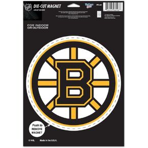 WinCraft NHL Boston Bruins 85636010 Die Cut Logo Magnet, Small, Black