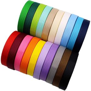 أشرطة قماشية من Grosgrain مقاس 1 بوصة، 20 لونًا * 2 ياردة لكل منها إجمالي 40 ياردة، أشرطة بوتيك لتغليف الهدايا، إكسسوارات شعر على شكل فيونكة ذاتية الصنع in Kuwait