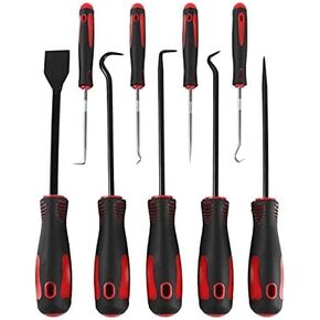 SINOCMP Precision Hook & Pick Set with Scraper, Remove Hoses & Gaskets, 9 Piece Automotive & Electronic Maintenance Hand Tools
