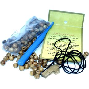 Holy Land Market Rosary Making kit - with 6 and 8 mm Beads, Knotting or Threading Tool - Made ...