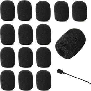 15 قطعة صغيرة الحجم من الإسفنج للزجاج الأمامي لسماعات الرأس أغطية ميكروفون من الإسفنج الصغير للميكروفونات لسماعات طية صدر السترة وميكروفونات Lavalier لتقليل الضوضاء (أسود) in Kuwait