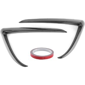 Foglight Eyebrow Trim, Front Foglight Eyebrow Eyelids Cover Trim Auto Car Accessories Front Foglight Eyelids (Carbon Fiber Style) Model 3 Spoiler Model 3 Brake Cover Model 3