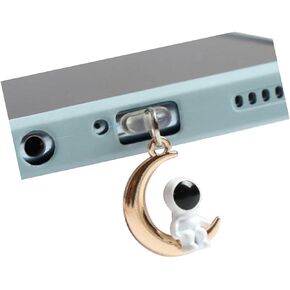 Xinjincang Gold Cute Astronaut Dust Plug Charm Cute Charge Port Anti Dust Plug USB Type C Plug for Earphone Jack Stopper Cap Penda X5m2, Cell Phones and Accessories, Silver