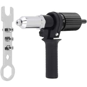 Yakamoz Rivet Gun Adatper Riveter Drill Converter Attachment Electric Power Drill Riveting Hand Tool Kit for Riveting Insert 3/32" 1/8" 5/32" 3/16" Rivets Nut