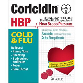 Coricidin HBP Cold and Flu, 10 Count