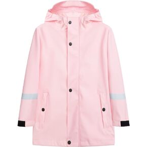Hiheart Boys Girls Fully Waterproof Hooded Rain Jacket