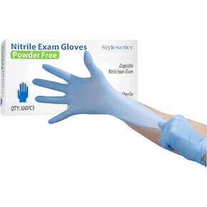 Style Setter Powder-Free Nitrile Disposable Exam Gloves