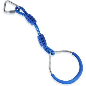 Orange Ninja Climbing Gymnastic Ring for Kids, Slackline Accessories Hanging Monkey Bar Obstacle Rings for Backyard Outdoor Play