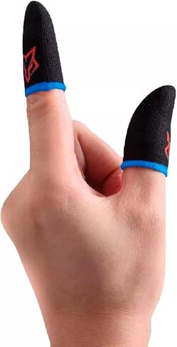 Finger Sleeves Breathable Touchscreen for Mobile Games V1 (6pcs) Profesional Finger Gloves Gamer PUGB Free Fire COD (Red/Blue) in Saudi Arabia
