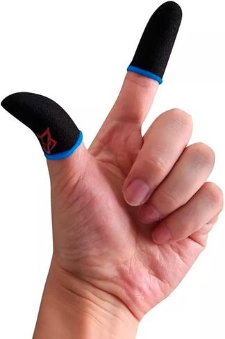 Finger Sleeves Breathable Touchscreen for Mobile Games V1 (6pcs) Profesional Finger Gloves Gamer PUGB Free Fire COD (Red/Blue) in Saudi Arabia