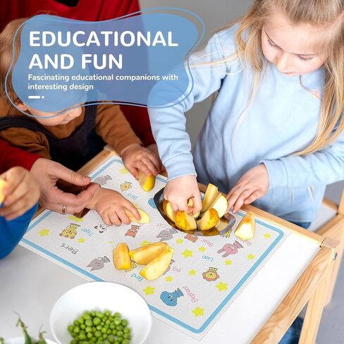 مفارش أطباق قابلة للالتصاق للأطفال والرضع، 18 عبوة من مفارش أطباق مقاومة للماء مقاس 30.48 سم × 45.72 سم، مفارش طاولة محمولة للمطاعم للصبيان والبنات، مثالية لتناول الطعام واللعب الفني، متعددة الألوان in Kuwait