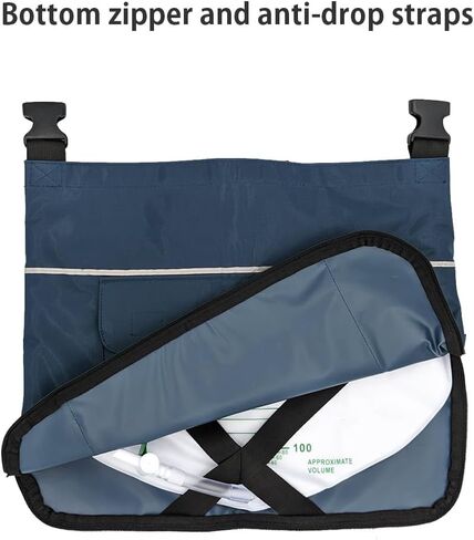 Urine Drainage Bag Holder with Shoulder & Wheelchair Straps (Navy Blue) in Kuwait