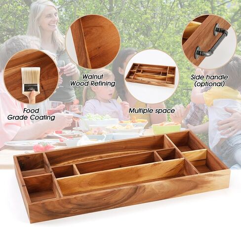 محطة Danrelax Walnut S'mores، صندوق صانع Smores كبير لمجموعة Smores، منظم ملحقات Smores، علبة Smores مع مقبض عتيق، صينية تقديم Smores (الخشب الطبيعي) in Kuwait