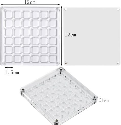 SEAHUISTAR Seashell Display Box Acrylic Magnetic Square Seashell Storage Display Case Decorative Seashell Starfish Trinket Small Craft Organizers Container for Bead Nail Jewelry Gemstone (36 Grids) in Saudi Arabia