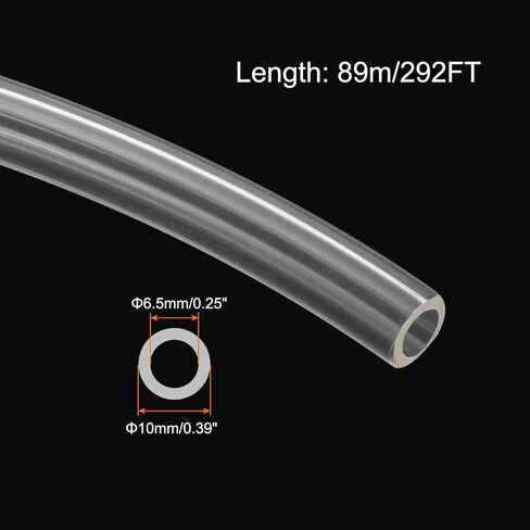Pneumatic Tubing Pipe,12mm x 8mm Clear PU Polyurethane Tube,292FT 89M,PU Air Line Tubing Hose Tubes for Air Compressor,Fluid Transfer,Air Brake in Saudi Arabia