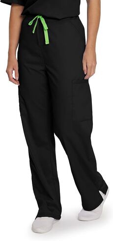 Landau Proflex Unisex Tailored Fit Comfort Stretch 6-Pkt Cargo Scrub Pants 2104 Black LGE in Saudi Arabia