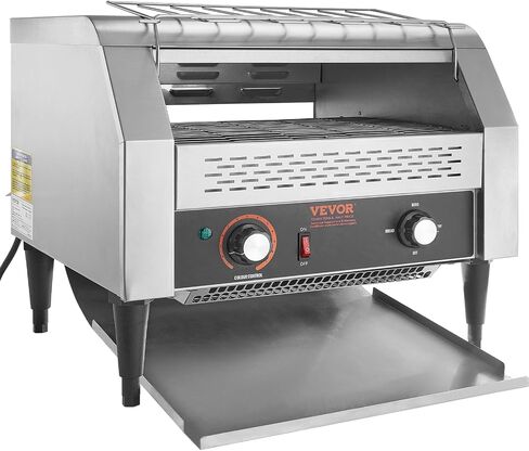 VEVOR Commercial Conveyor Toaster, 450 Slices/Hour Conveyor Belt Toaster, Heavy Duty Stainless Steel Commercial Toaster Oven, Electric Restaurant Commercial Toaster for Toast Bun, Bagel, Bread in Saudi Arabia