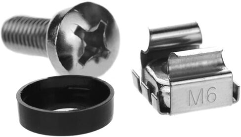 Lancher 60-Pack M6 x 16mm براغي وصواميل قفص لـ 1U 2U 6U 12U خادم رف خزائن رف جبل برغي قفص الجوز in Kuwait