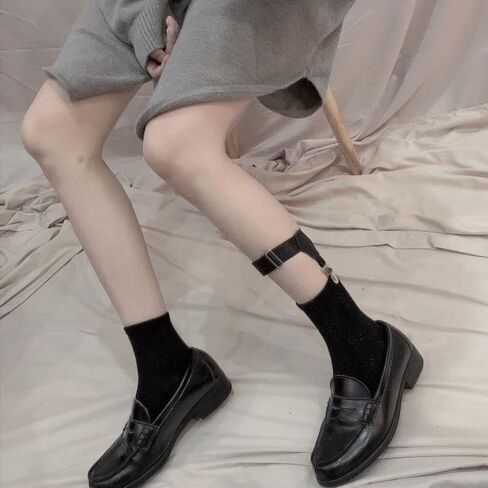 Women Adjustable Thigh Garter, Elastic Leg Garter with Clips Punk Gothic Garters for Thigh high Socks in Saudi Arabia