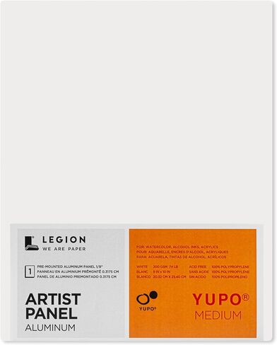 Legion Artist Panel, 1/8" Composite Brushed Aluminum with YUPO Medium 200gsm Paper, 5 x 7 inches for Wet Media in Saudi Arabia