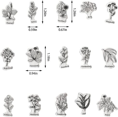 Spring Flowers Leaves Clear Stamps for Card Making and Journaling, Floral Plants Silicone Stamps Spanish Words Rubber Stamps for Scrapbooking DIY Cards Album Crafts Supplies in Saudi Arabia