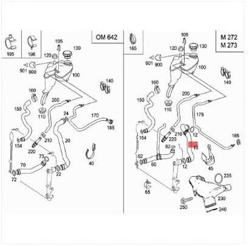 LINK-LOCK Coolant Pipe Water Tank Water Supply Pipe A2215013584 For Mercedes-Benz M272 s300 s350 s400 w221 in Saudi Arabia