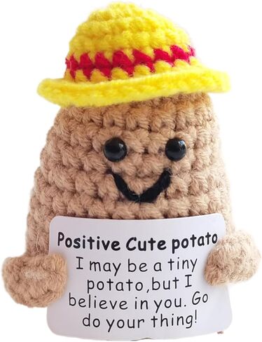 ITUOIDOU Positive Life Potato Handmade Crochet Knitted Mini Cute Interesting Emotional Support Potatoes Creative Funny Gifts Décor for Birthday Party Decoration Encouragement in Saudi Arabia