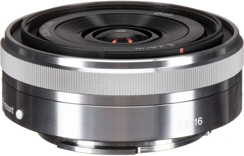Sony E 16mm f/2.8 Lens Silver SEL16F28, Filter Kit, Cap Keeper, Cleaning Kit, and More in Saudi Arabia