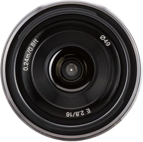 Sony E 16mm f/2.8 Lens Silver SEL16F28, Filter Kit, Cap Keeper, Cleaning Kit, and More in Saudi Arabia