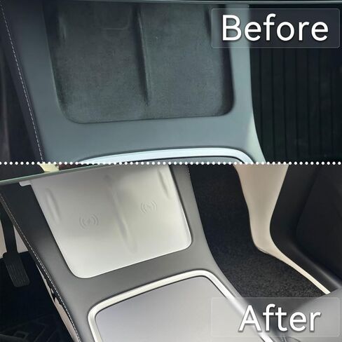 Naviurway Center Console شحن لاسلكي حصيرة سيليكون وسادة مقاومة للماء مضادة للانزلاق من ألياف الكربون الصناعية متوافقة مع Tesla Model 3 21-23 Model Y 21-24 الملحقات الداخلية 2 بطاقة مفتاح الأكمام in Kuwait