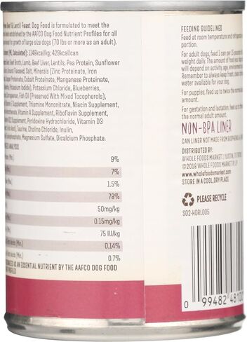Whole Paws, Whole Paws, Beef and Lentil Recipe Dog Food, 13.2 Ounce in Saudi Arabia