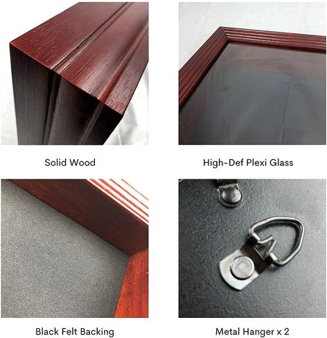 صندوق الظل العسكري - حافظة علم من الخشب الصلب للعلم الأمريكي، وبطانة مخملية مثل اللباد للميداليات، وزجاج شبكي مصقول (الماهوجني) لا يناسب علم الدفن in Kuwait