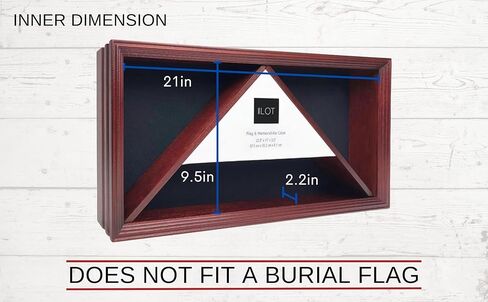 صندوق الظل العسكري - حافظة علم من الخشب الصلب للعلم الأمريكي، وبطانة مخملية مثل اللباد للميداليات، وزجاج شبكي مصقول (الماهوجني) لا يناسب علم الدفن in Kuwait