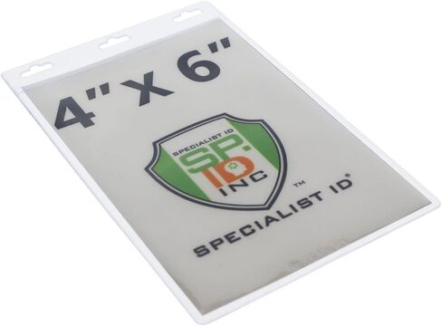 10 عبوات - شارات كبيرة جدًا مقاس 4 × 6 بوصات وحوامل أوراق اعتماد مع حبال - للمناسبات الخاصة وتذاكر 4 × 6 بواسطة معرف متخصص (أسود) in Kuwait