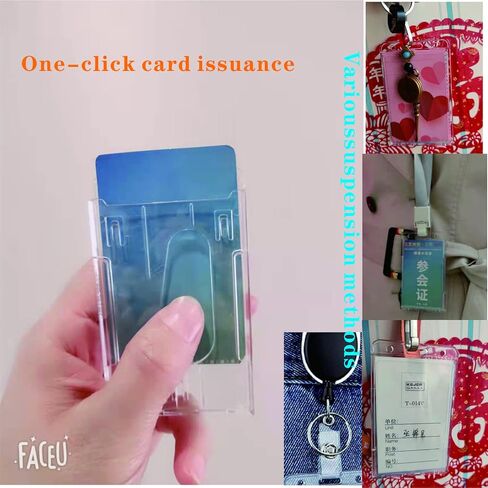 غلاف حماية بلاستيكي شفاف مناسب لحامل بطاقات الائتمان وبطاقة الهوية مع فتحة للإبهام، وحامل بطاقة التحكم في الوصول، وحامل شارة عمودي (5 قطع) in Kuwait