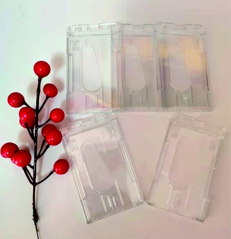 غلاف حماية بلاستيكي شفاف مناسب لحامل بطاقات الائتمان وبطاقة الهوية مع فتحة للإبهام، وحامل بطاقة التحكم في الوصول، وحامل شارة عمودي (5 قطع) in Kuwait