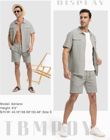TBMPOY Mens Linen Button Down Shirts Short Sleeve Summer Beach Shirt Casual Dress Lightweight Hawaiian Guayabera Shirts in Saudi Arabia