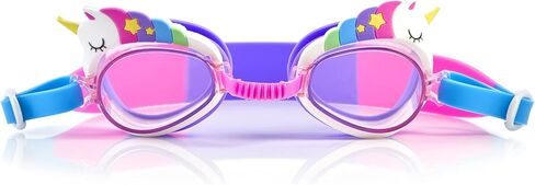 Aqua2ude Girl's Swimming Goggles Bundle - Two Pairs of Fun Swimming Goggles - Rainbow Unicorn Themed - No Leak Goggle Set for Kids - No Fog - UV Protection in Saudi Arabia