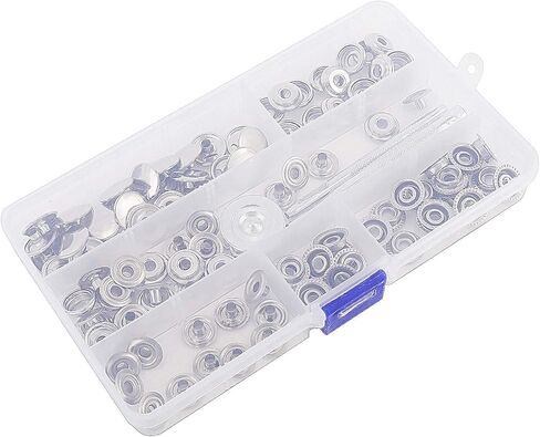 103 قطعة من Toolly 15 مم من الفولاذ المقاوم للصدأ، غطاء كبس بالضغط على زر للقوارب البحرية (4 مكونات، 26 قطعة لكل منها)، مع 3 أدوات إعداد in Kuwait