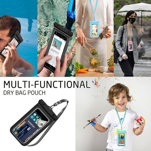 Weuiean Waterproof Phone Case, Waterproof Phone Bag with Detachable Lanyard, Phone Dry Bag for iPhone 12/11/SE/XS/XR 8/7/6Plus, Samsung S21/20/10/10+/Note up to 6.9 inch - 2Pack Blue+Blue in Saudi Arabia