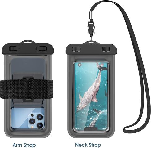 Trakxy Waterproof Phone Pouch Compatible with iPhone 13 12 11 Pro Max Xs Max Samsung Galaxy S22 Ultra etc Smartphones [4.7-6.9 Inch], IPX8 Waterproof Bag fit for Swimming, Boating and Beach-Black in Saudi Arabia