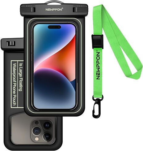 Newppon Floating Waterproof Phone Pouch : Float Clear Cell Holder Protector with Lanyard - Universal floatable Water Proof Dry Bag for iPhone 15 Pro Max Plus Samsung Galaxy S23 for Beach Swimming Pool in Saudi Arabia