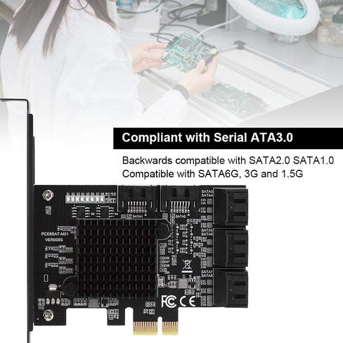 PCI-E to SATA3.0 Board, PCI-E to SATA3.0 Controller Expansion Board 8-Port SATA3.0 Interface Expansion Card in Saudi Arabia