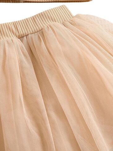 SHENHE Girl's 2 Piece Outfits Frill Trim Ribbed Knit Crewneck Tank Top and Tulle Skirt Set in Saudi Arabia