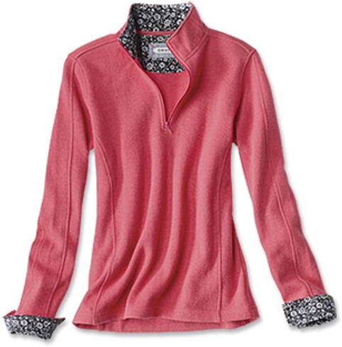 Orvis Women's Softest Print-Trimmed Quarter-Zip Sweatshirt in Saudi Arabia
