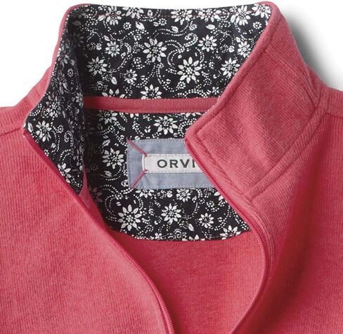 Orvis Women's Softest Print-Trimmed Quarter-Zip Sweatshirt in Saudi Arabia