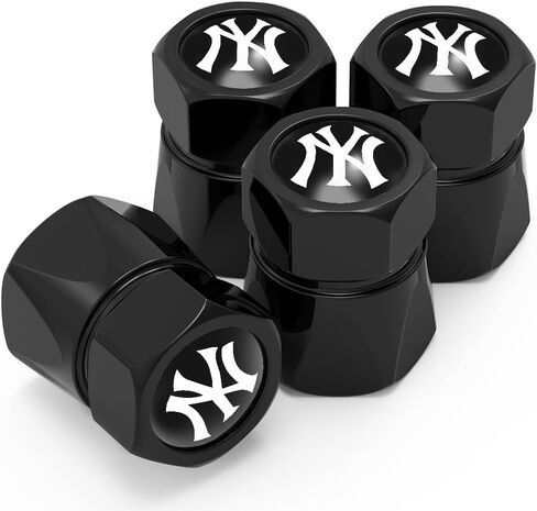 Yankees Car Tire Valve Caps,Car Tire Dust Caps for NY Yankees Fans,4pcs Valve Stem Caps for Car Tires,Universal Stem Covers/Dust Caps for Car Tires,Leak-Proof Anti-Corrosion,Baseball Car Stuffs in Saudi Arabia